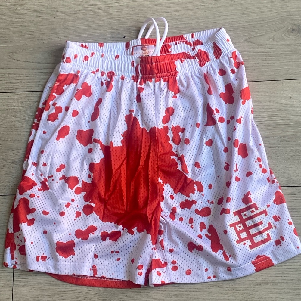 Red and White Splatter Shorts